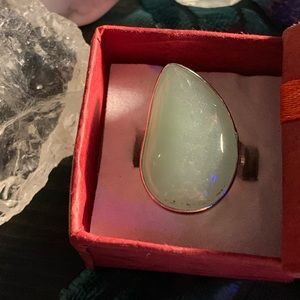 Handmade Silver Plated Aventurine Ring